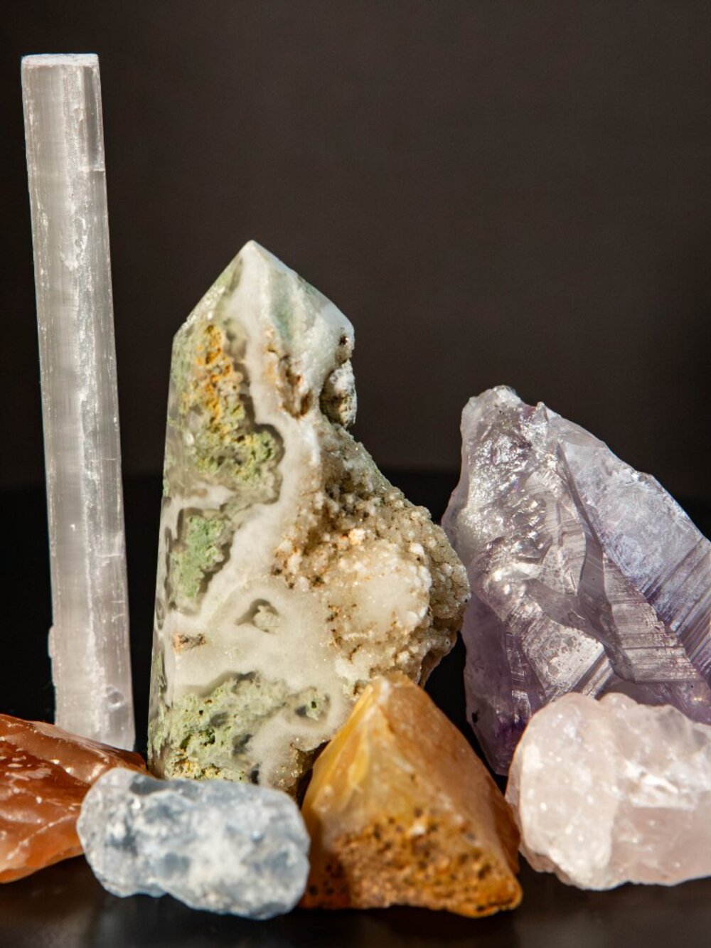 BOHO Raw Crystal Healing Set 🔮 Natural Amethyst Rose Quartz Selenite Collection